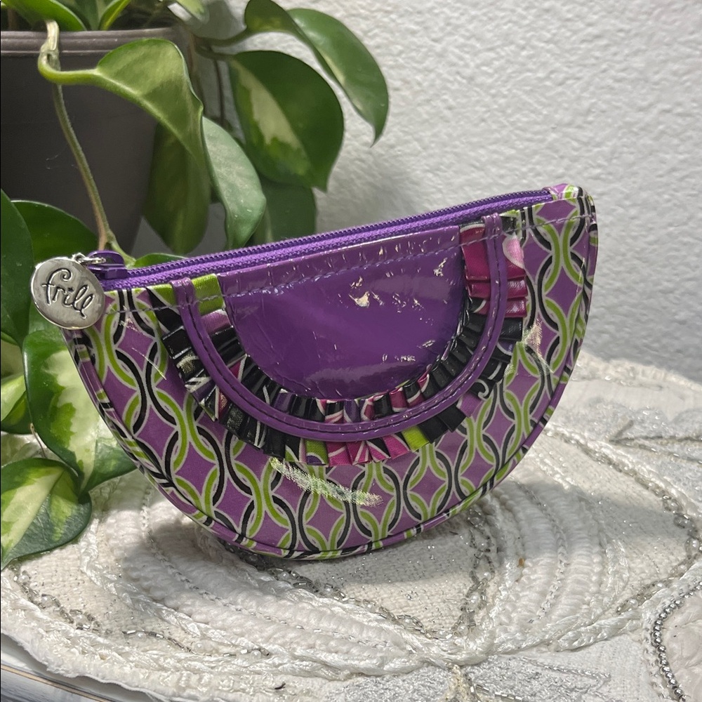 Retired Vera Bradley Purple Punch Frill Coin Purse